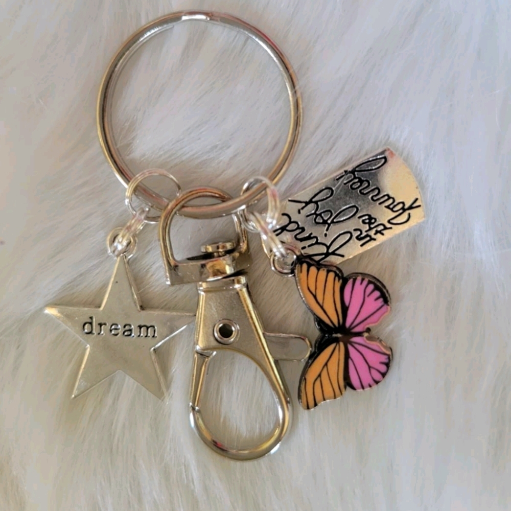 Butterfly 🦋 keychain charm with Star 🌟 charm
